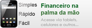 Financeiro na palma da mão.